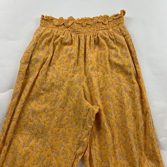 TALL Old Navy Yellow Floral Lightweight Challis Smocked Waist Lounge Pant MT - Picture 2 of 6
